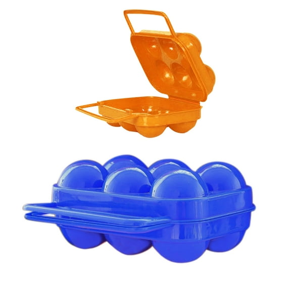 Eguiwyn Pp Carton 2Pcs Portable 6 Eggs Plastic Container Holder Folding Storage Box Eggs G
