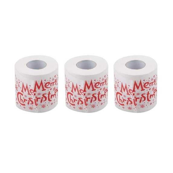 Eguiwyn Roll Paper Christmas Pattern Color Toilet Paper Santa Christmas Tree Printed Tissue B