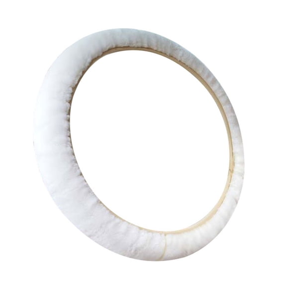 Eguiwyn Steering wheel cover Plush Car Steering Wheel Cover Soft Winter Warm Supplies Car Steering Wheel Hand Warmer White One Size