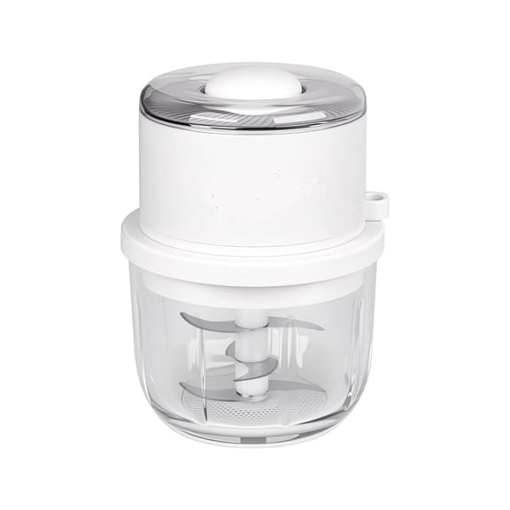 Eguiwyn Wireless Garlic Chopper, Glass Bowl Mini Food Processor, Portable Electric Veggie Chopper and Onion Grinder for Kitchen, Rechargeable Food Mincer,White 15*10cm