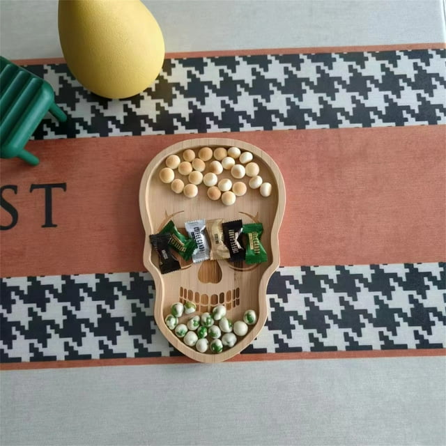 Eguiwyn Yule Log Pan Final Reductions Wooden Halloween Tray Skull