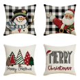 Eguobalx Christmas Stripes Pillow Covers 18x18 Set of 4 Snowman