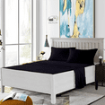 thumbnail image 1 of Egylin 800 Thread Count 100% Egyptian Cotton Waterbed Sheets Set 4Pc Set Attached with Fitted Sheet 14" Deep Pocket Attached Waterbed Sheet (Black , Single), 1 of 5
