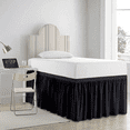 thumbnail image 1 of Egylin Dorm Room Bed Skirt 800TC Egyptian Cotton - Ruffled Style Dorm Sized - Egyptian Cotton Bed Skirts Tailored ( Twin XL/ 42" drop , Dark Gray), 1 of 5