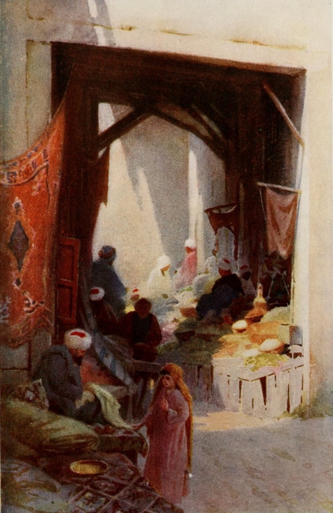 Egypt 1903 A Bazaar Canvas Art - Robert Talbot Kelly (18 x 24)