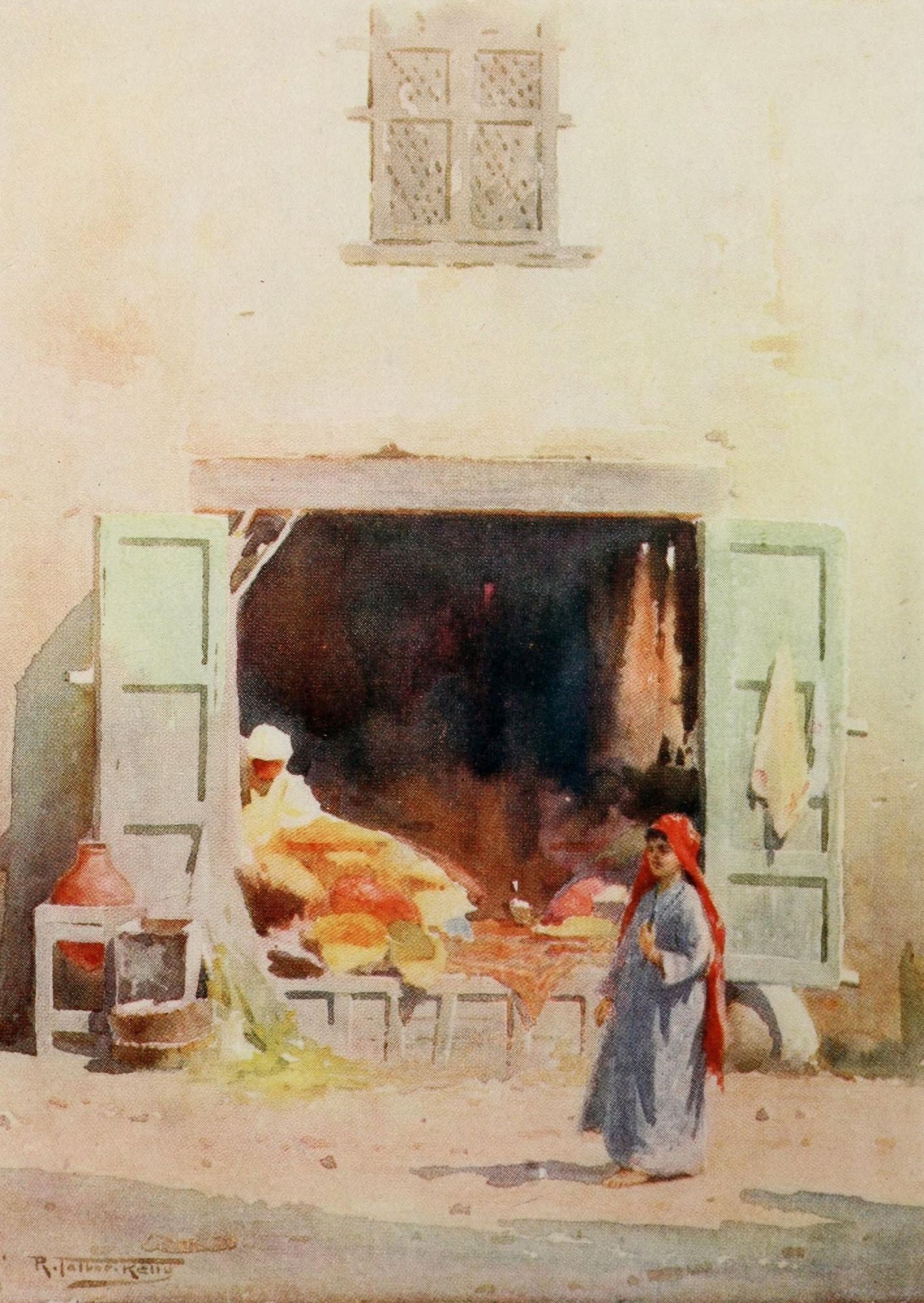 Egypt 1903 A Cairo shop Canvas Art - Robert Talbot Kelly (24 x 36)