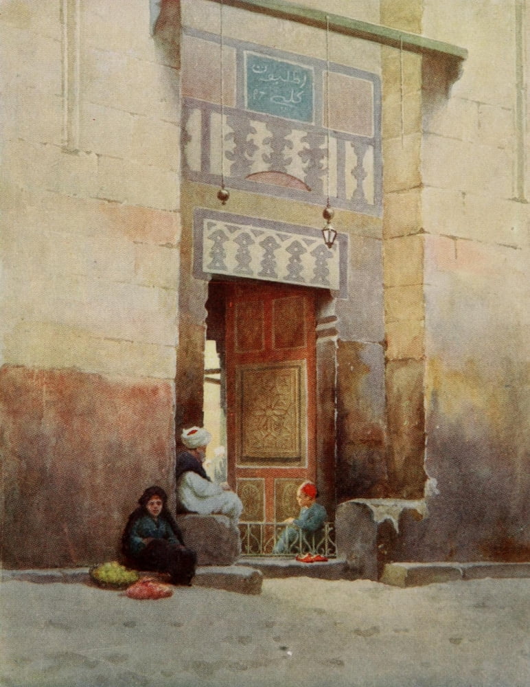 Egypt 1903 A Mosque door Cairo Canvas Art - Robert Talbot Kelly (24 x 36)