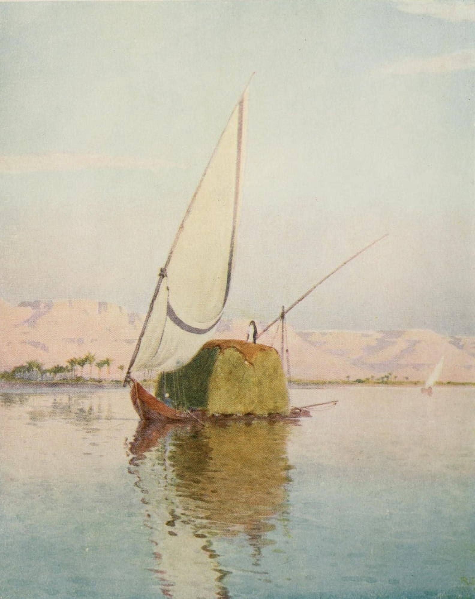 Egypt 1903 A Tibbin boat on the Nile Canvas Art - Robert Talbot Kelly (24 x 36)