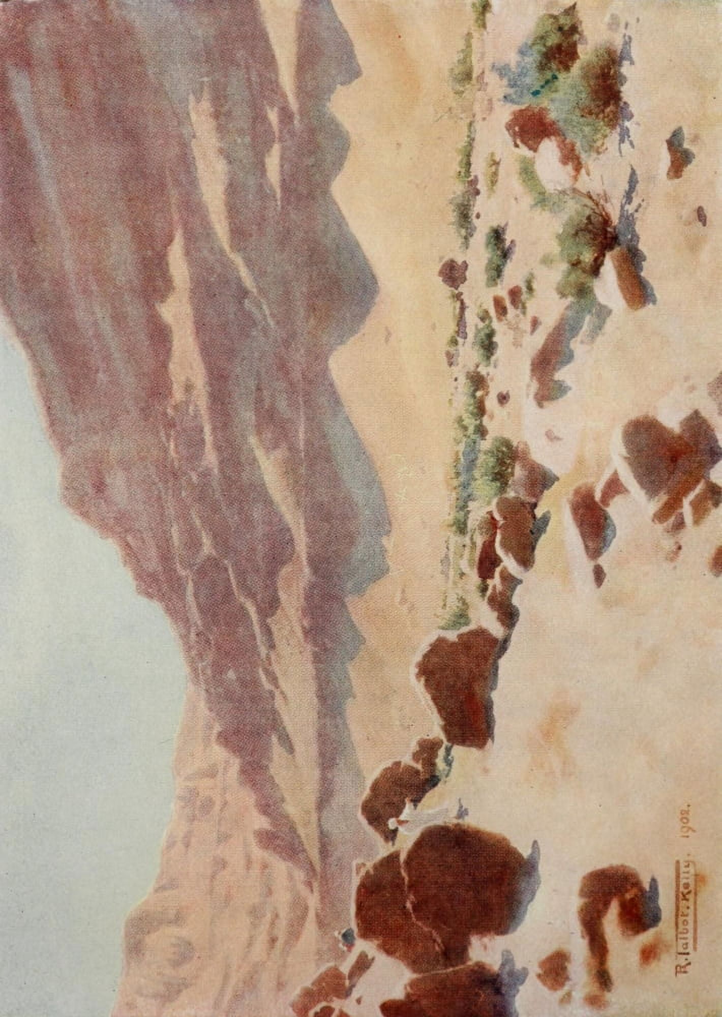 Egypt 1903 A Wady in the Mokattam hills Canvas Art - Robert Talbot Kelly (24 x 36)