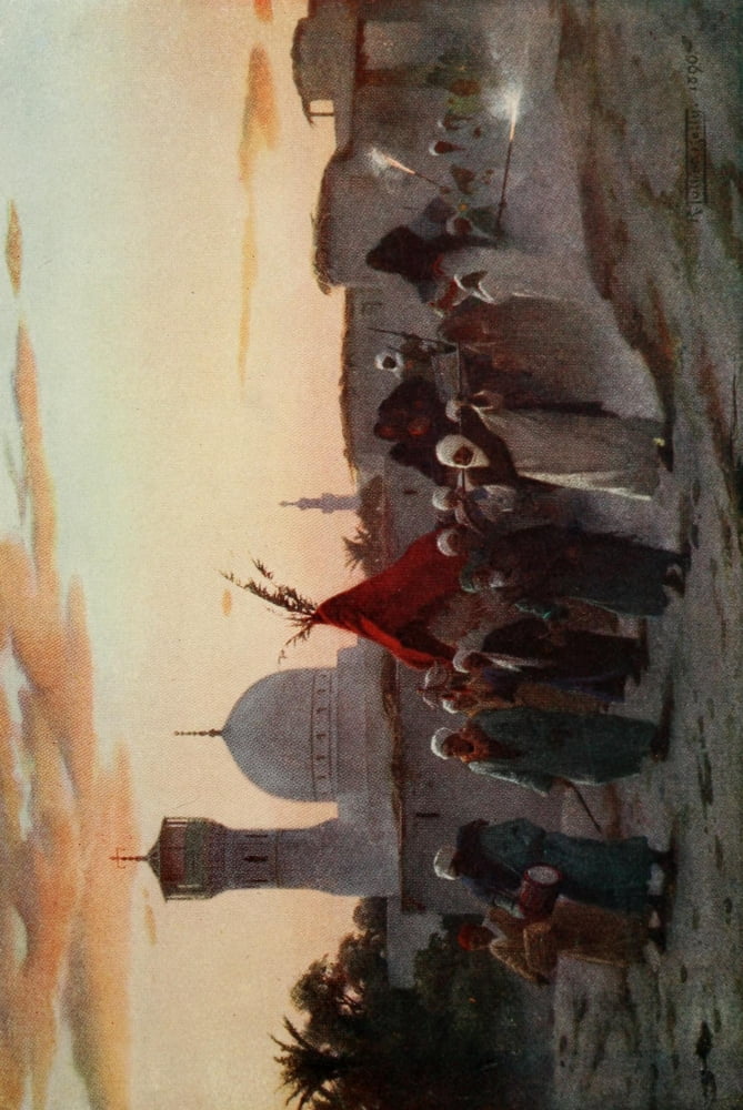 Egypt 1903 A wedding procession at Menzala Canvas Art - Robert Talbot Kelly (24 x 36)