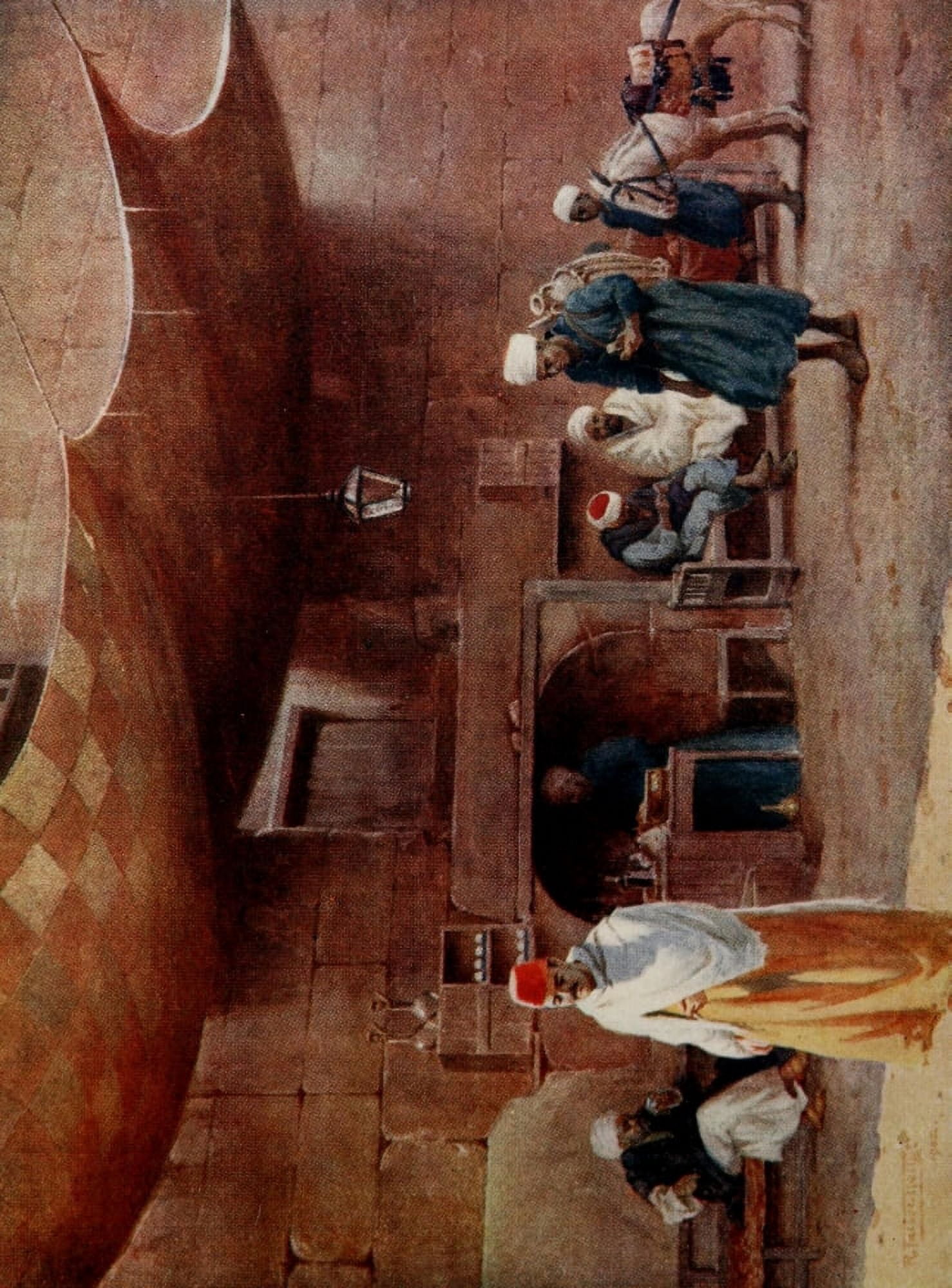 Egypt 1903 An Arab cafe in Cairo Canvas Art - Robert Talbot Kelly (24 x 36)