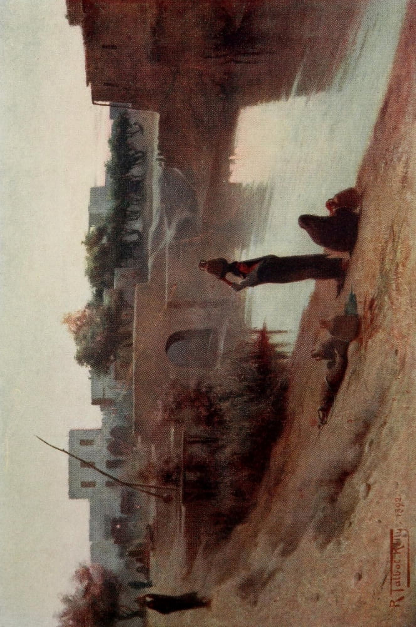 Egypt 1903 Evening at Fakus Canvas Art - Robert Talbot Kelly (18 x 24)