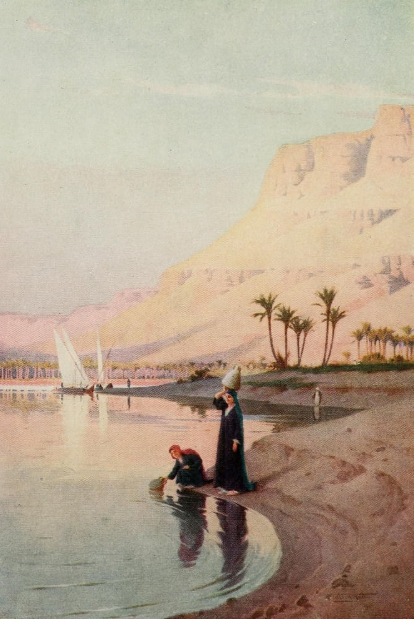 Egypt 1903 Gibel Kasr-El-Saad Canvas Art - Robert Talbot Kelly (18 x 24)