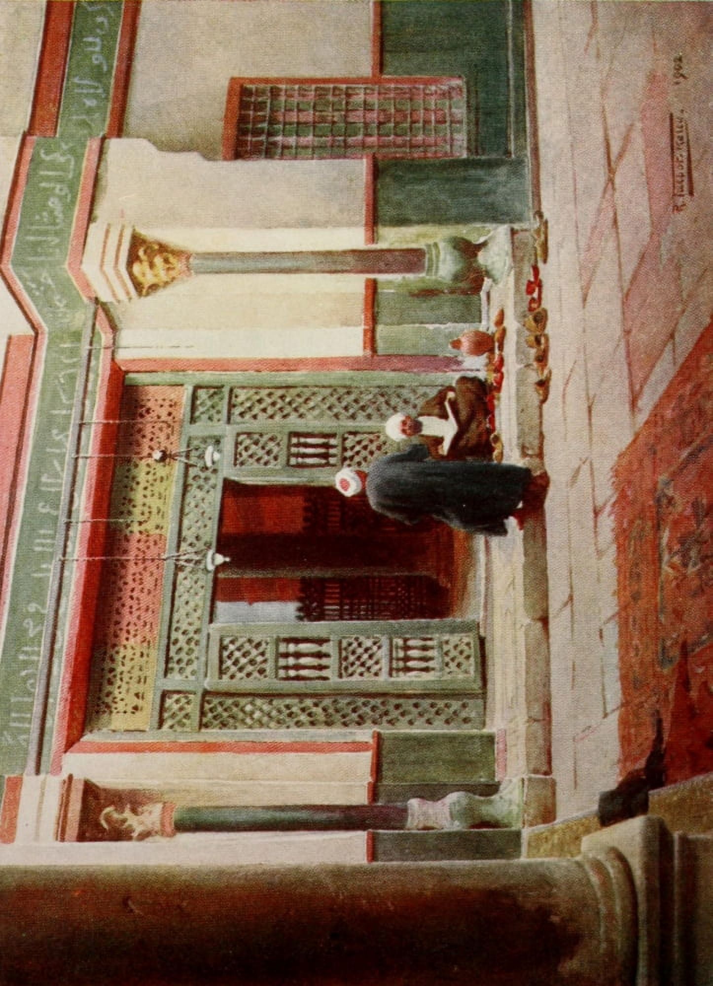 Egypt 1903 Grill in the Mosque of the Sultan Kelaun Canvas Art - Robert Talbot Kelly (18 x 24)