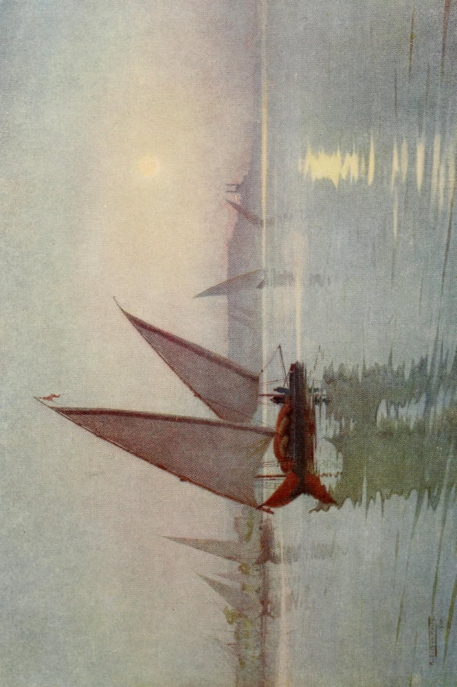 Egypt 1903 Moonlight on the Nile near Cairo Canvas Art - Robert Talbot Kelly (24 x 36)