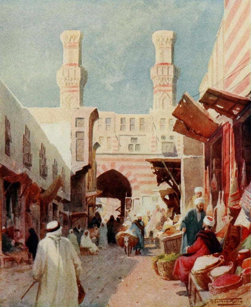 Egypt 1903 The Bab-Zuweyla Canvas Art - Robert Talbot Kelly (24 x 36)