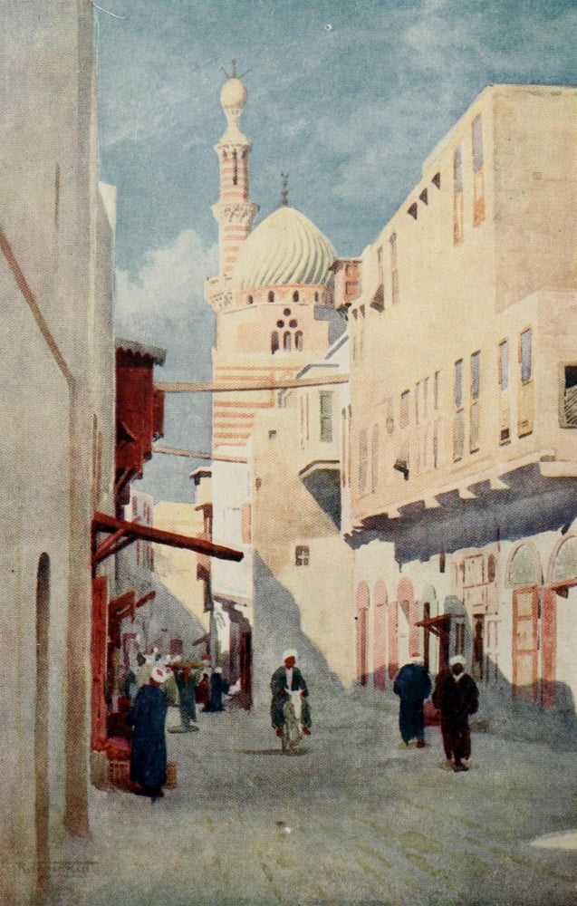 Egypt 1903 The Sais Mosque Cairo Canvas Art - Robert Talbot Kelly (18 x 24)