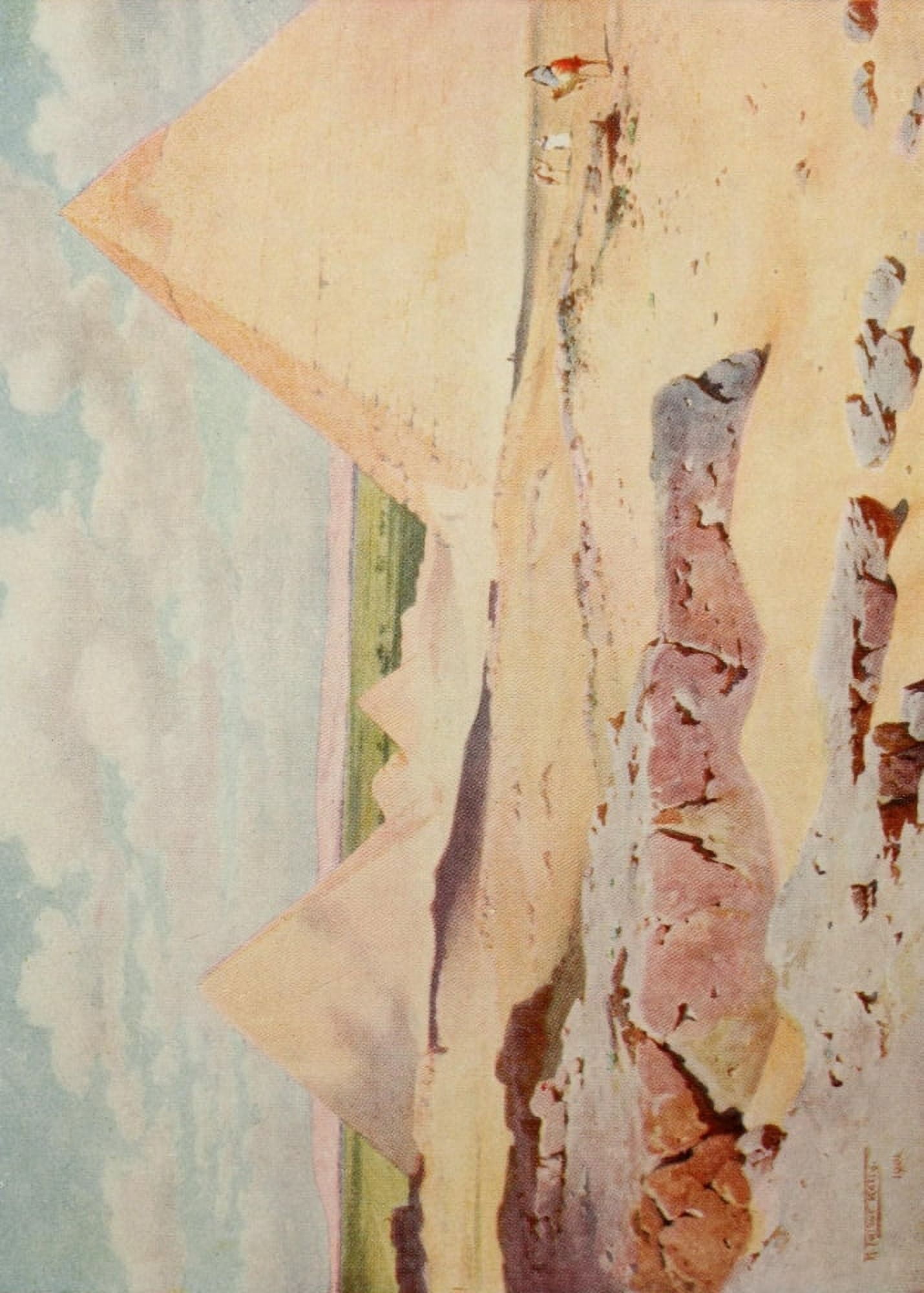 Egypt 1903 The pyramids of Gizeh from the desert Canvas Art - Robert Talbot Kelly (24 x 36)