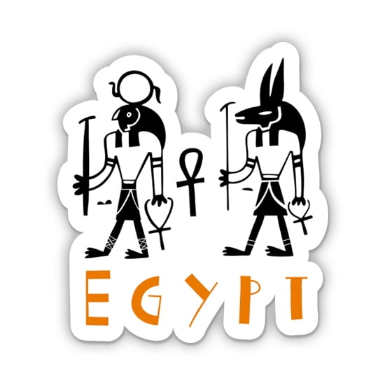 Egypt Ancient Egyptian Gods Travel Badge - 3" Vinyl Sticker - For Car Laptop Water Bottle Phone - Waterproof Decal