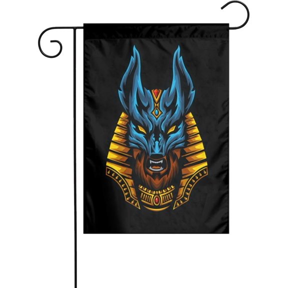 Egypt Anubis Garden Flag 12x18 Inch Yard Flag Resistant Uv Garden Flags Seasonal Flag For Outdoor Holiday Decorations