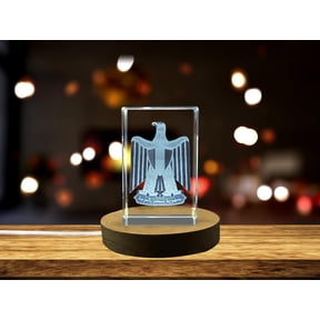 Egypt Coat of Arms 3D Engraved Crystal Gift