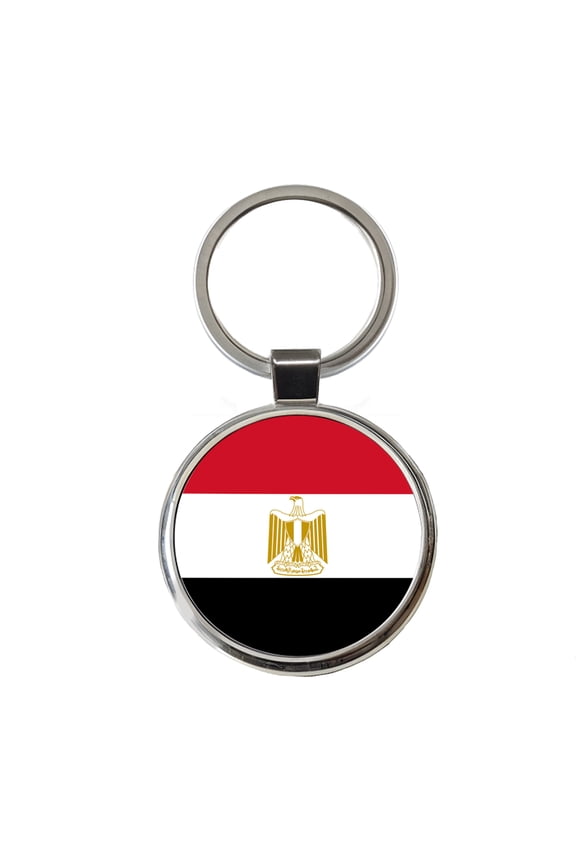 Egypt Country Flag Metal Round Keychain