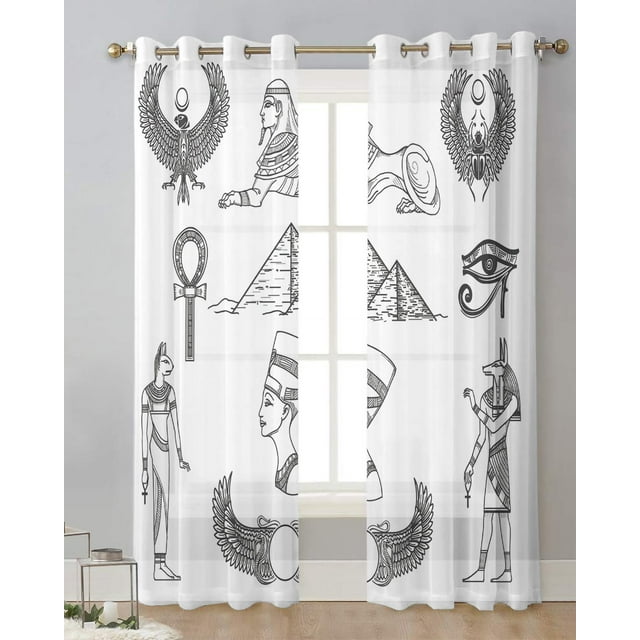 Egypt Creator Beast Art Tulle Curtain Rative Sheer Curtains For Living 