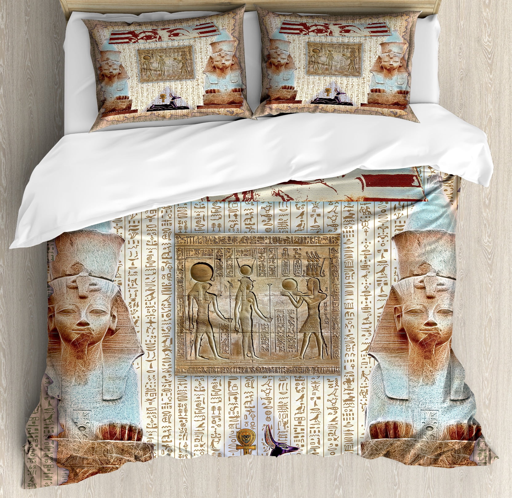Egyptian Print Pattern Duvet Cover Bedding Set main image 1