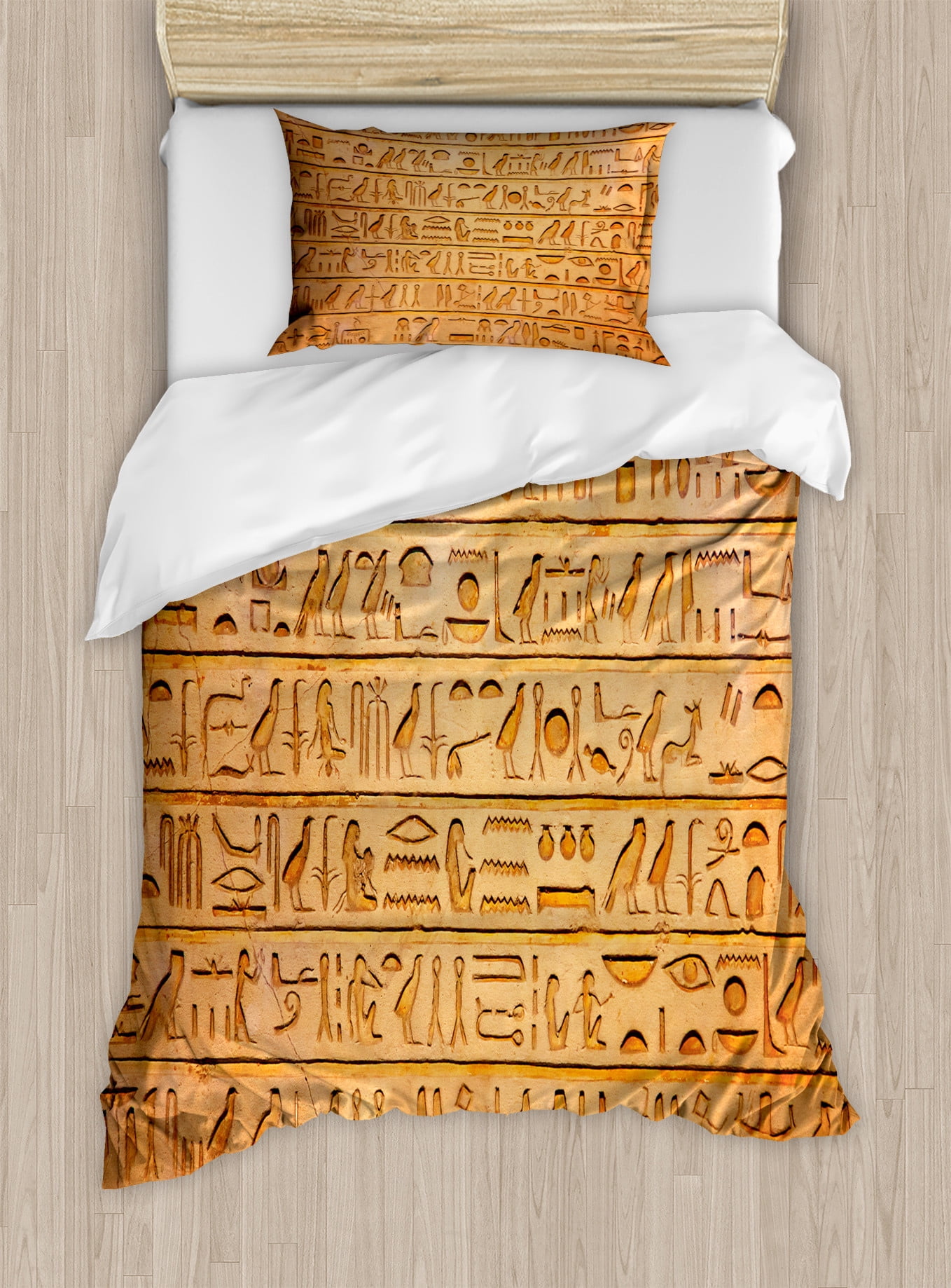 African Hieroglyphics Pattern Pillow & Duvet Covers Bedding Set