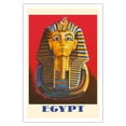 thumbnail image 1 of Egypt - Egyptian Pharaoh Tutankhamun (King Tut) - Vintage Travel Poster c.1970s - Fine Art Matte Paper Print (Unframed) 30x44in, 1 of 4
