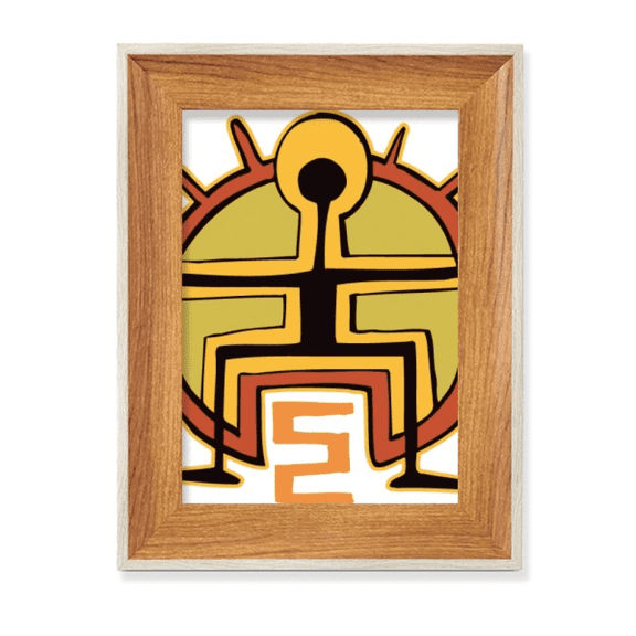 Egypt Figure Sun Totem Desktop Wooden Photo Frame Display Picture Art Painting Multiple Sets