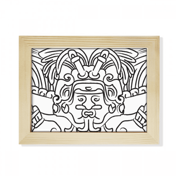 Egypt Figure Wings Fresco Asymmetric Desktop Photo Frame Picture Art Decoration Painting 6x8 inch