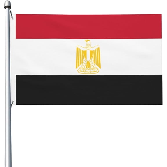 Egypt Flag 3x5 Outdoor Double Sided Flag Banner For Outside With 2 Brass Grommets Patio Lawn Decor Flags