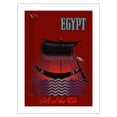 thumbnail image 1 of Egypt - Gift of the Nile - Ancient Egyptian Solar Boat - Vintage Travel Poster c.1950 - Bamboo Fine Art 290gsm Paper Print (Unframed) 18x24in, 1 of 4