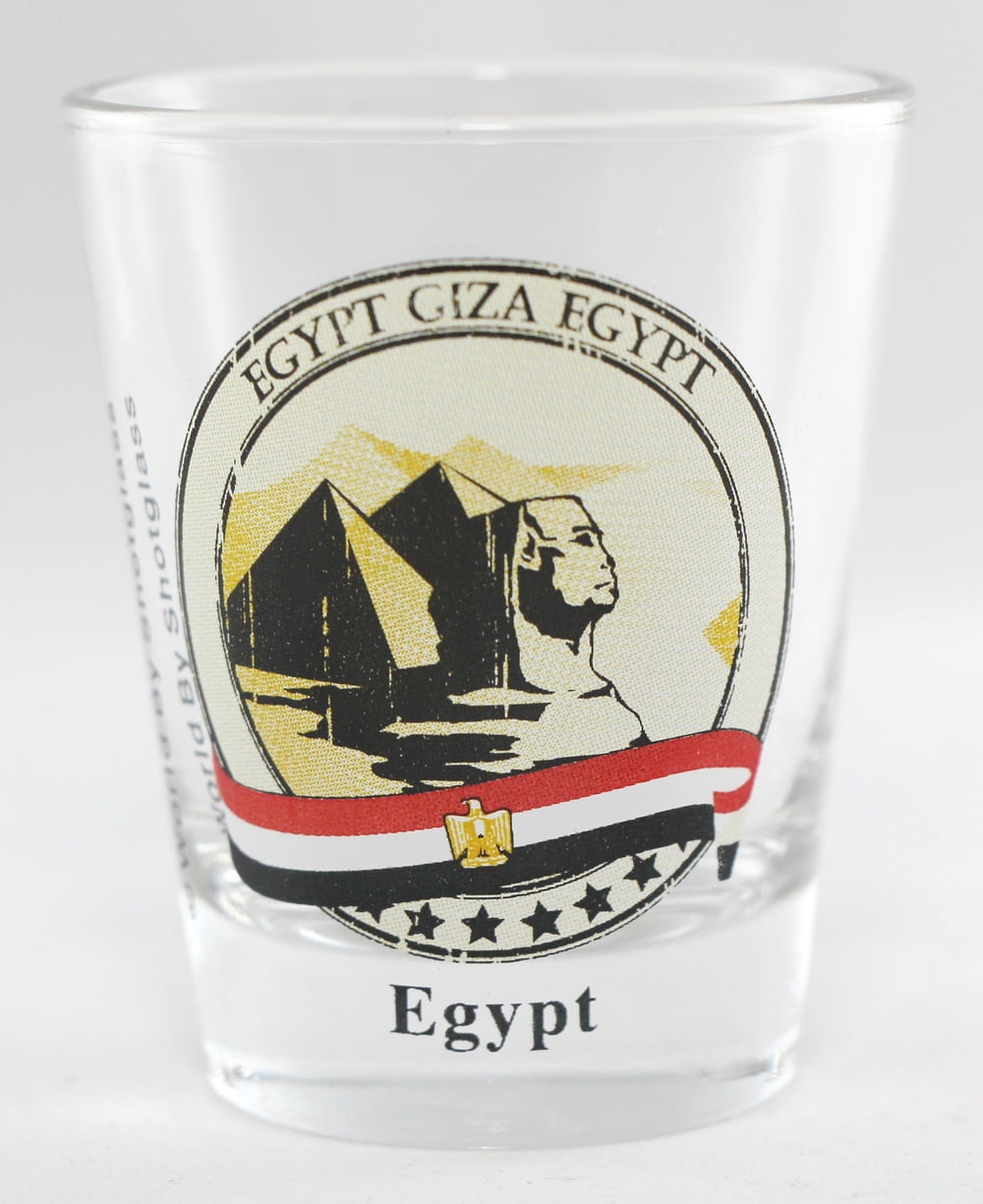 Rare Giza Egypt Sphinx & Pyramids Souvenir Shot Glass - Vintage Collectible
