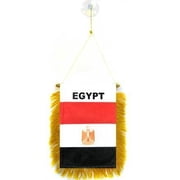 AZ Flag Egypt Car Flag 4x6 in Egyptian 100D Polyester Suction Cup 15x10 cm