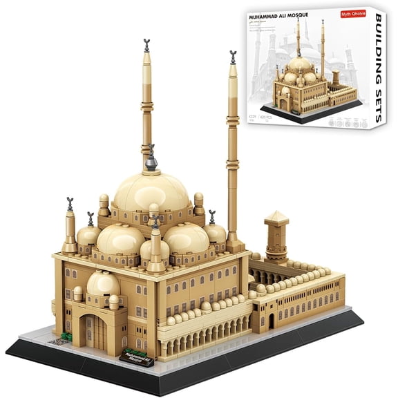 Egypt Mohammed Ali Mosque Building Blocks Cairo Landmark Architecture Model, Creative Construction Set for Collectors & History Lovers