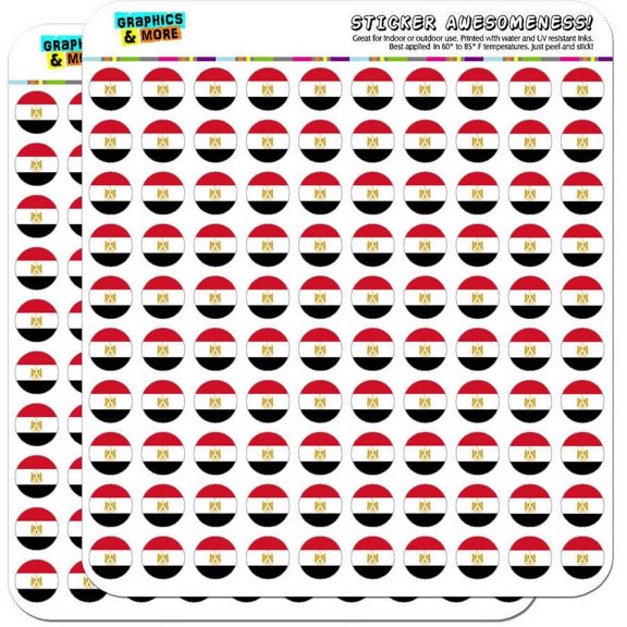 Egypt National Country Flag 200 1/2" (0.5") Planner Calendar Scrapbooking Crafting Stickers