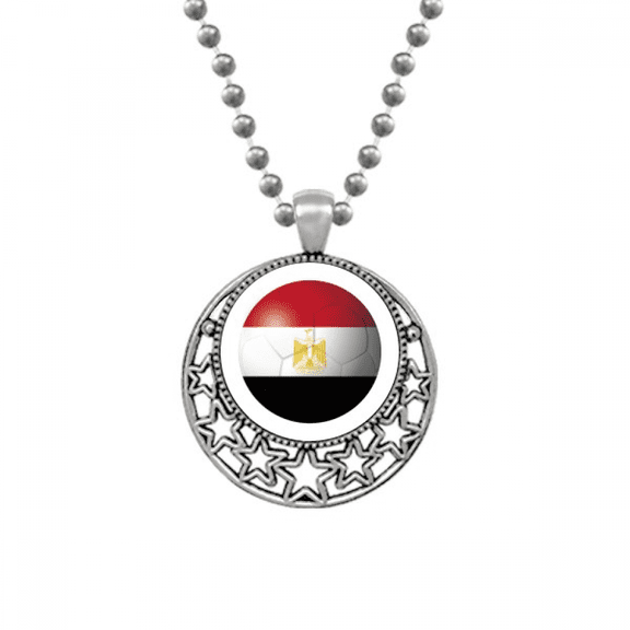Egypt National Flag Soccer Football Necklaces Pendant Retro Moon Stars Jewelry
