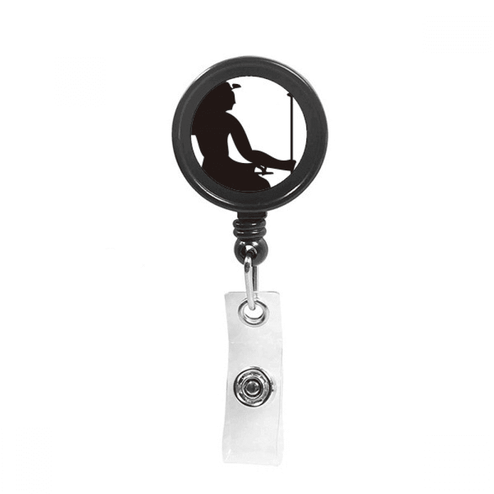 Egypt Pharaoh Scepter Fresco Outline Retractable Keychain Badge Holder ID Badge