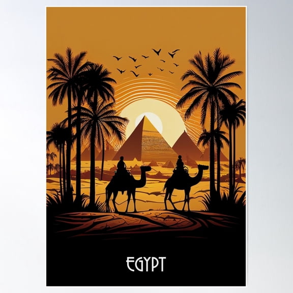 Egypt Poster Wall Art, Modern Wall Decor For Living Room Bedroom, 12x18 UNFRAMED