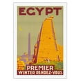 thumbnail image 1 of Egypt - Premier Winter Rendez-Vous (Rendezvous) - Karnak Temple - Vintage Travel Poster by Roger Bréval c.1930s - Fine Art Rolled Canvas Print 27in x 40in, 1 of 4