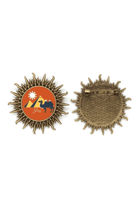 Egypt Pyrad Sphinx Camel Pattern Metall Sonne Brosche Haken Pin