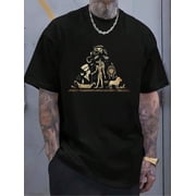 Egypt Pyramid Egyptian Gift Idea Pharaoh Pyramid Egypt Mens Cotton Crew Neck Graphic Tee Casual Short Sleeve Solid T-Shirt