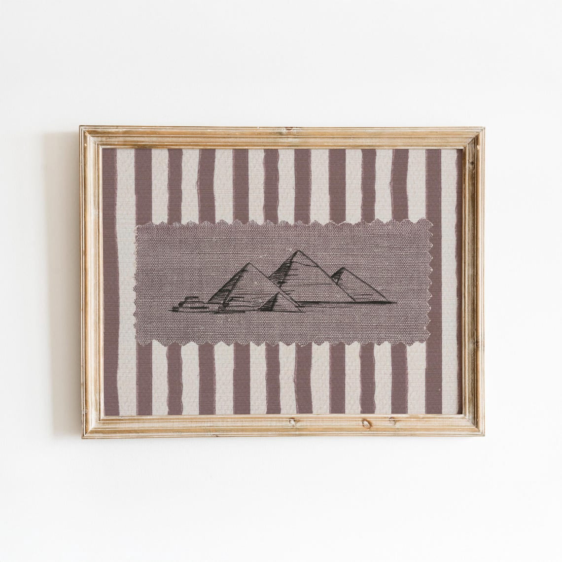 Egypt Pyramid Neutral Boho Textile Desert Line Art Unframed Paper Print ...