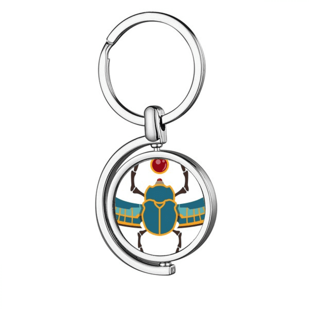 Egypt Red Yellow Blue Beetle Atonism Rotating Keychain Metal Keyring ...