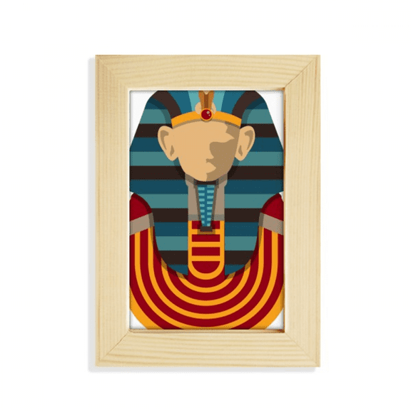 Egypt Red Yellow Blue Pharaoh Desktop Display Photo Frame Picture Art Painting 5x7 inch