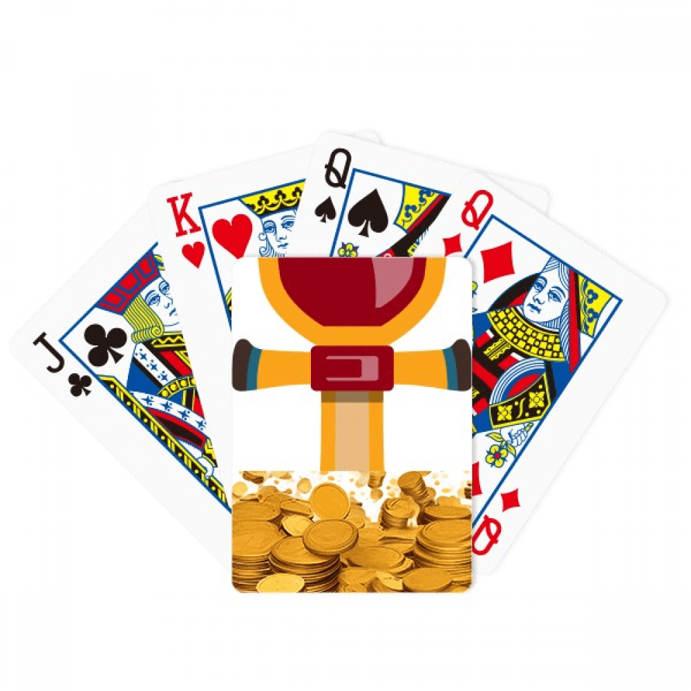 Egypt Red Yellow Blue Scepter Gold Playing Card Classic Game
