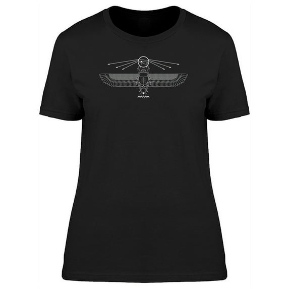 Egypt Sacred Scarab B&W T-Shirt Women -Image by Shutterstock, Female Large