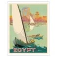 thumbnail image 1 of Egypt - Sailboats on the The Nile River - Vintage Travel Poster by H. Hashim c.1930s - Fine Art Matte Paper Print (Unframed) 16x20in, 1 of 4